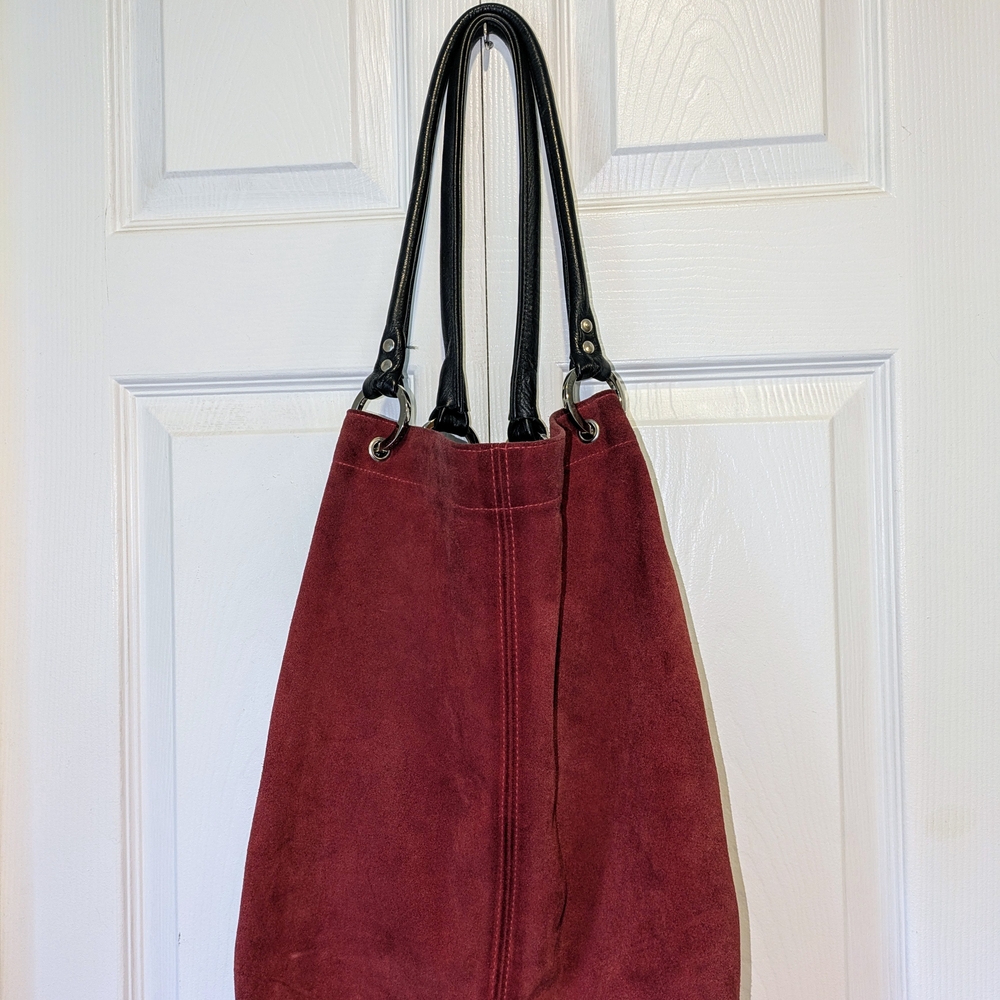Vintage Owen Barry Dudley Red Suede Shoulder Bag